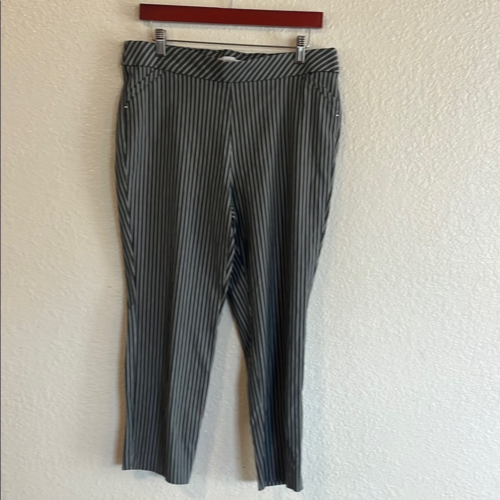 Liz Claiborne Gray and White Striped Garment